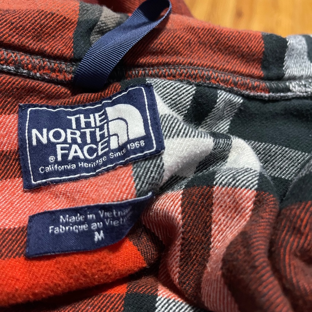 The North Face zip up flannel lined hoodie size medium